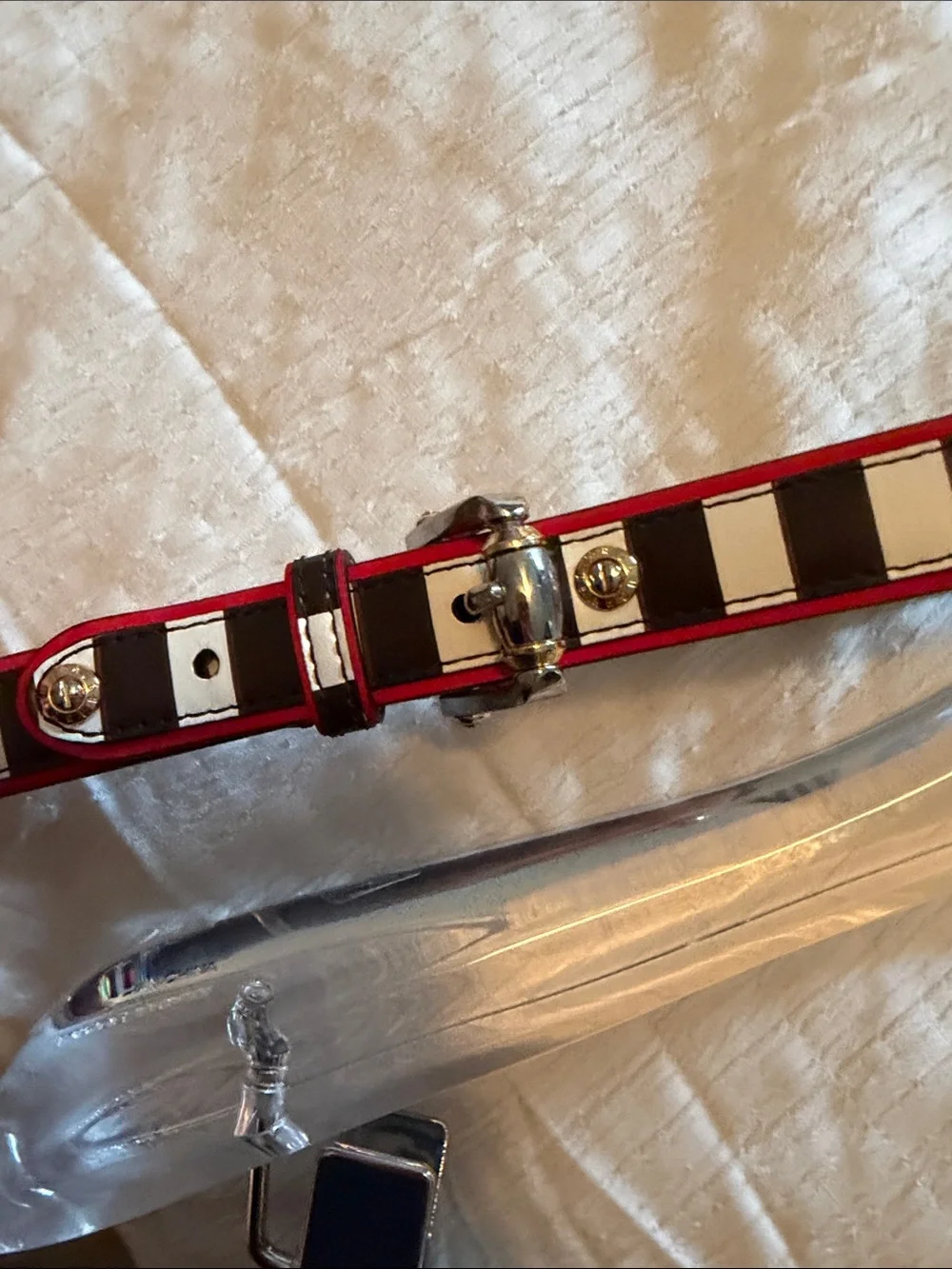 Henry Bendel Striped Black and White Dog Leash - Unbranded
